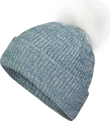 Pacific Headwear P604K Faux Fur Pom Beanie - Storm White - Gray White / 7’’ - 7 7/8’’