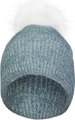 Pacific Headwear P604K Faux Fur Pom Beanie - Storm White - Gray White / 7’’ - 7 7/8’’