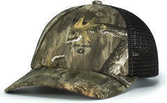 Pacific Headwear P640 Vintage Mossy Oak Trucker Cap - Country Roots Lt Charcoal Country Roots - Mossy Oak Charcoal