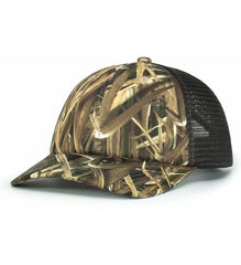 Pacific Headwear P640 Vintage Mossy Oak Trucker Cap - Shadow Grass Blades Lt Charcoal Shadow Grass Blades - Mossy Oak