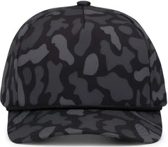 Pacific Headwear P685 Duck Camo 5-Panel Trucker Cap - Blackout - Blackout / 7’’ - 7 7/8’’