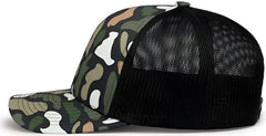 Pacific Headwear P686 Duck Camo Trucker Snapback Cap - Bayou Lt Charcoal Bayou - Bayou Lt Charcoal Bayou / 7’’ - 7 7/8’’