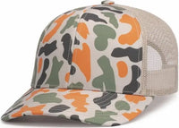 Pacific Headwear P686 Duck Camo Trucker Snapback Cap - Blaze Camo Khaki Blaze Camo - Blaze Camo Khaki Blaze Camo / 7’’