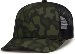 Pacific Headwear P686 Duck Camo Trucker Snapback Cap - Charcoal Woodland Black - Charcoal Black / 7’’ - 7 7/8’’