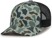 Pacific Headwear P686 Duck Camo Trucker Snapback Cap - Mallard Lt Charcoal Mallard - Mallard Lt Charcoal Mallard / 7’’