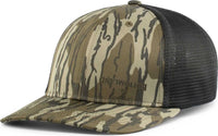 Pacific Headwear P691 Mossy Oak Low Profile Trucker Pacflex Cap - Original Bottomland Lt Charcoal Original Bottomland