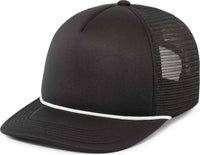 Pacific Headwear P782 Foamie Fresh Trucker Cap - Black White - Black White / 7’’ - 7 7/8’’