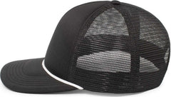 Pacific Headwear P782 Foamie Fresh Trucker Cap - Black White - Black White / 7’’ - 7 7/8’’