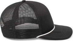 Pacific Headwear P782 Foamie Fresh Trucker Cap - Black White - Black White / 7’’ - 7 7/8’’