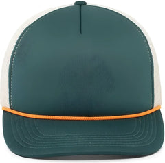 Pacific Headwear P782 Foamie Fresh Trucker Cap - Dark Teal Khaki Dark Teal Orange - Teal Khaki / 7’’ - 7 7/8’’