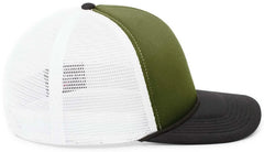 Pacific Headwear P782 Foamie Fresh Trucker Cap - Moss White Black - Olive White / 7’’ - 7 7/8’’