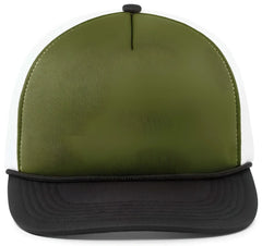 Pacific Headwear P782 Foamie Fresh Trucker Cap - Moss White Black - Olive White / 7’’ - 7 7/8’’