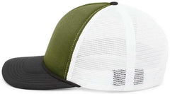 Pacific Headwear P782 Foamie Fresh Trucker Cap - Moss White Black - Olive White / 7’’ - 7 7/8’’