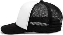 Pacific Headwear P782 Foamie Fresh Trucker Cap - White Black Black - White Black Black / 7’’ - 7 7/8’’