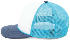 Pacific Headwear P782 Foamie Fresh Trucker Cap - White Bright Blue Navy - White Bright Blue Navy / 7’’ - 7 7/8’’