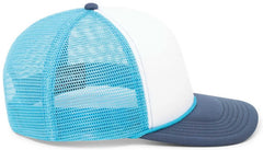 Pacific Headwear P782 Foamie Fresh Trucker Cap - White Bright Blue Navy - White Bright Blue Navy / 7’’ - 7 7/8’’