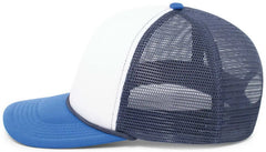 Pacific Headwear P782 Foamie Fresh Trucker Cap - White Navy Royal - White Royal / 7’’ - 7 7/8’’