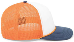 Pacific Headwear P782 Foamie Fresh Trucker Cap - White Orange Navy - White Orange / 7’’ - 7 7/8’’