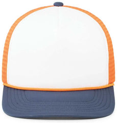 Pacific Headwear P782 Foamie Fresh Trucker Cap - White Orange Navy - White Orange / 7’’ - 7 7/8’’