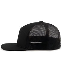 Pacific Headwear P787 6-Panel Arch Trucker Snapback Cap - Black - Black / 7’’ - 7 7/8’’
