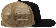 Pacific Headwear P787 6-Panel Arch Trucker Snapback Cap - Black Buck Black - Black Buck Black / 7’’ - 7 7/8’’