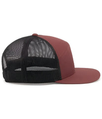 Pacific Headwear P787 6-Panel Arch Trucker Snapback Cap - Brick Lt Charcoal Brick - Brick Lt Charcoal Brick / 7’’ - 7