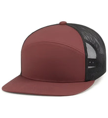 Pacific Headwear P787 6-Panel Arch Trucker Snapback Cap - Brick Lt Charcoal Brick - Brick Lt Charcoal Brick / 7’’ - 7