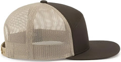 Pacific Headwear P787 6-Panel Arch Trucker Snapback Cap - Brown Khaki Brown - Brown Khaki Brown / 7’’ - 7 7/8’’