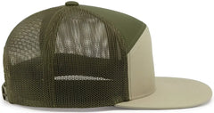 Pacific Headwear P787 6-Panel Arch Trucker Snapback Cap - Khaki Moss Khaki - Khaki Moss Khaki / 7’’ - 7 7/8’’