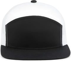 Pacific Headwear P787 6-Panel Arch Trucker Snapback Cap - Navy White Navy - Navy White Navy / 7’’ - 7 7/8’’