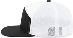 Pacific Headwear P787 6-Panel Arch Trucker Snapback Cap - Navy White Navy - Navy White Navy / 7’’ - 7 7/8’’
