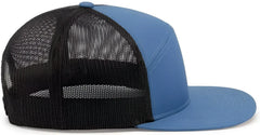 Pacific Headwear P787 6-Panel Arch Trucker Snapback Cap - Ocean Blue Lt Charcoal Ocean Blue - Ocean Blue Lt Charcoal