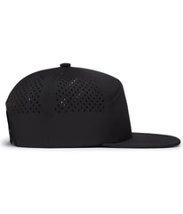 Pacific Headwear P788 Perforated 6-Panel Arch Cap - Black - Black / 7’’ - 7 7/8’’