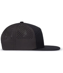 Pacific Headwear P788 Perforated 6-Panel Arch Cap - Black Charcoal Black - Black Charcoal Black / 7’’ - 7 7/8’’
