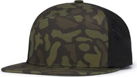 Pacific Headwear P788 Perforated 6-Panel Arch Cap - Charcoal Woodland Black - Charcoal Black / 7’’ - 7 7/8’’