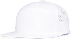 Pacific Headwear P788 Perforated 6-Panel Arch Cap - White - White / 7’’ - 7 7/8’’