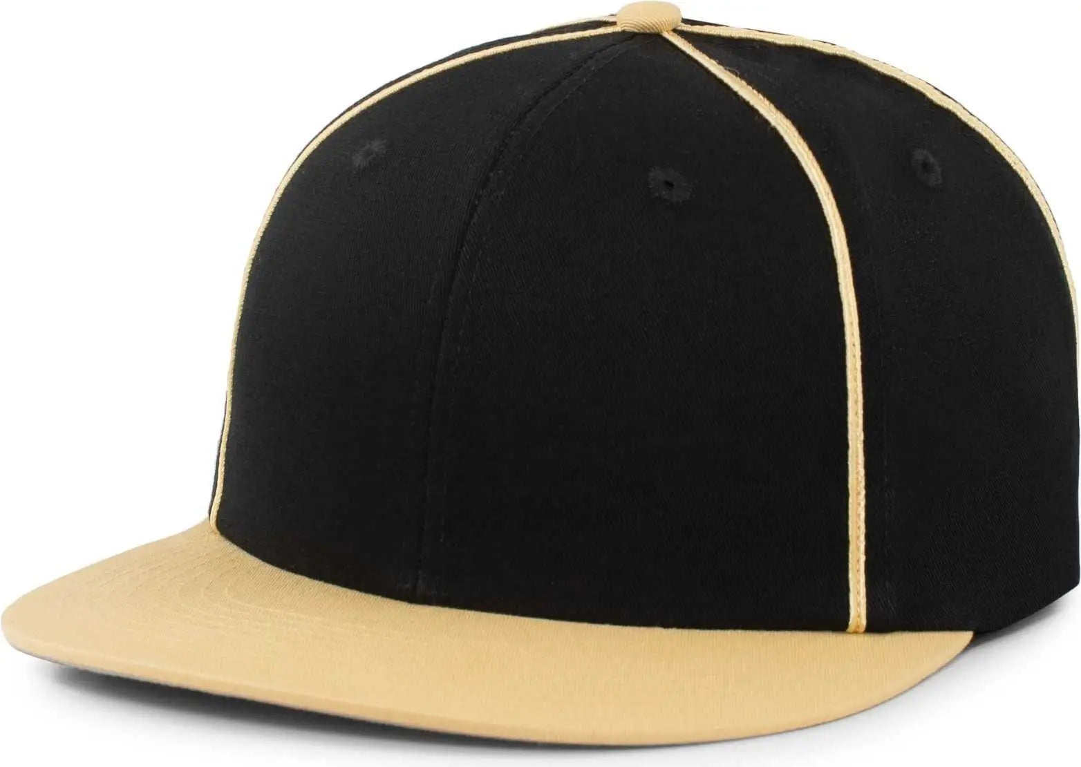 Pacific Headwear P820 Momentum Team Cap - Black Vegas Gold - Black Vegas Gold / 7’’ 7 7/8’’