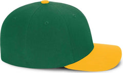 Pacific Headwear P821 Pro Wool Pacflex Cap - Dark Green Gold