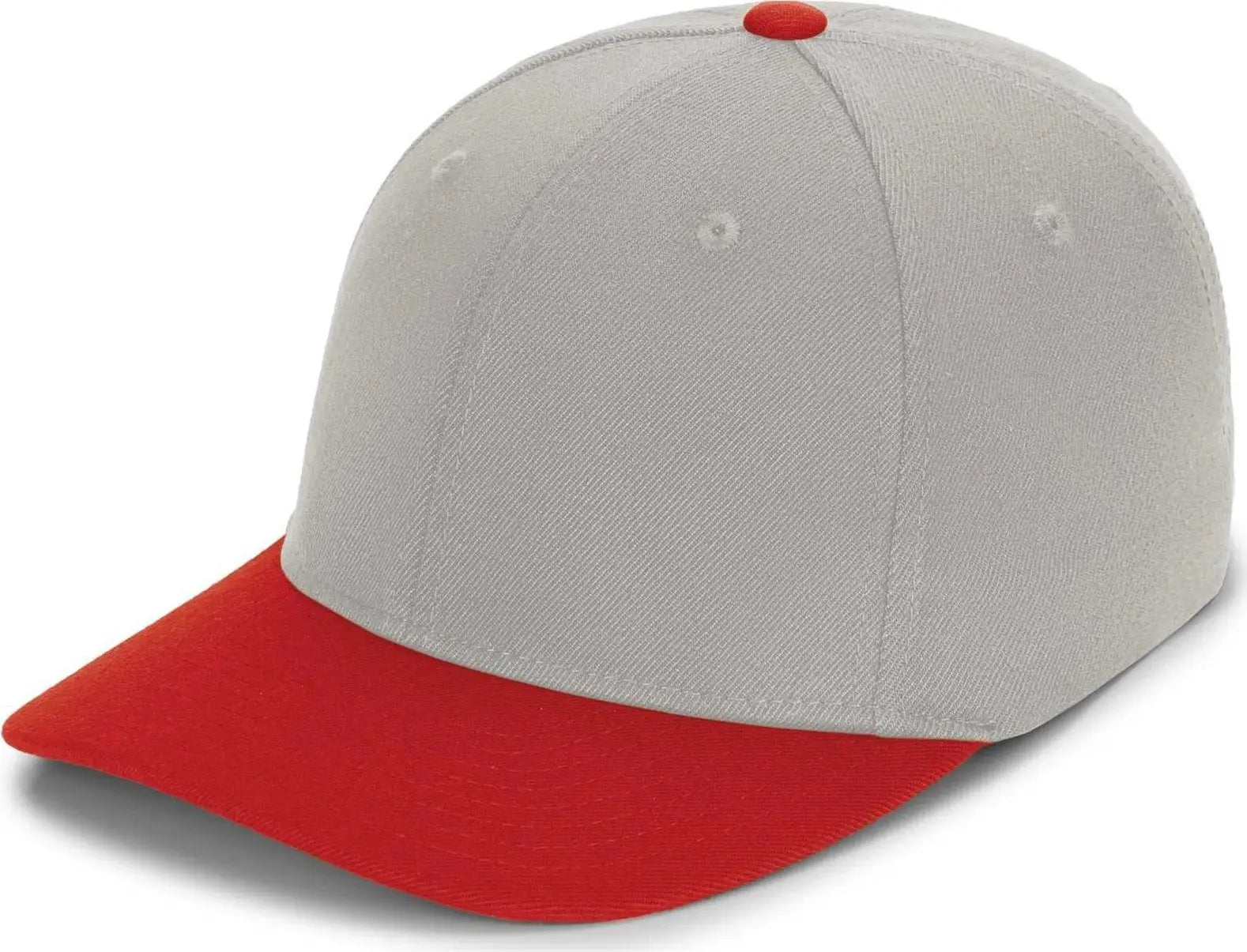 Pacific Headwear P821 Pro Wool Pacflex Cap - Silver Red - Light Gary Red / 6 1/2’’ 7’’