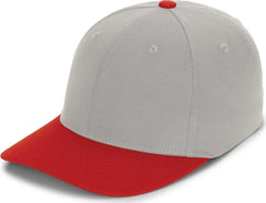 Pacific Headwear P821 Pro Wool Pacflex Cap - Silver Red - Light Gary Red / 6 1/2’’ 7’’