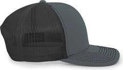 Pacific Headwear PE10 Trucker Snapback Cap - Graphite Black - Dark Gray Black / 7’’ - 7 7/8’’