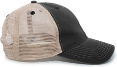 Pacific Headwear V37 Vintage Dirty Trucker Snapback Cap - Black Tan Black - Black Tan Black / 7’’ - 7 7/8’’