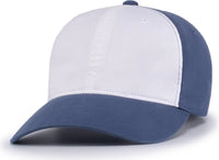 Pacific Headwear V57 Blank Vintage Buckle Strap Adjustable Cap - White Royal Royal - White Royal / OS