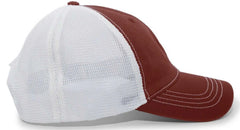 Pacific Headwear V67 Vintage Trucker Mesh Snapback Cap - Cardinal White - Cardinal White / 7’’ - 7 7/8’’