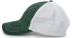 Pacific Headwear V67 Vintage Trucker Mesh Snapback Cap - Dark Green White - Forest White / 7’’ - 7 7/8’’