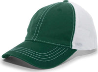 Pacific Headwear V67 Vintage Trucker Mesh Snapback Cap - Dark Green White - Forest White / 7’’ - 7 7/8’’