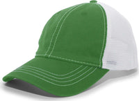 Pacific Headwear V67 Vintage Trucker Mesh Snapback Cap - Kelly White - Kelly White / 7’’ - 7 7/8’’
