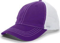 Pacific Headwear V67 Vintage Trucker Mesh Snapback Cap - Purple White - Purple White / 7’’ - 7 7/8’’