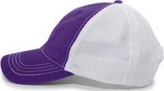 Pacific Headwear V67 Vintage Trucker Mesh Snapback Cap - Purple White - Purple White / 7’’ - 7 7/8’’