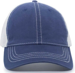 Pacific Headwear V67 Vintage Trucker Mesh Snapback Cap - Royal White - Royal White / 7’’ - 7 7/8’’